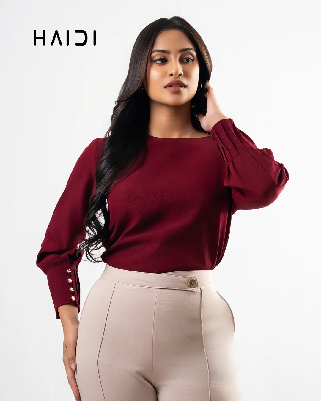 Office Wear Blouse - AB1038 - Maroon