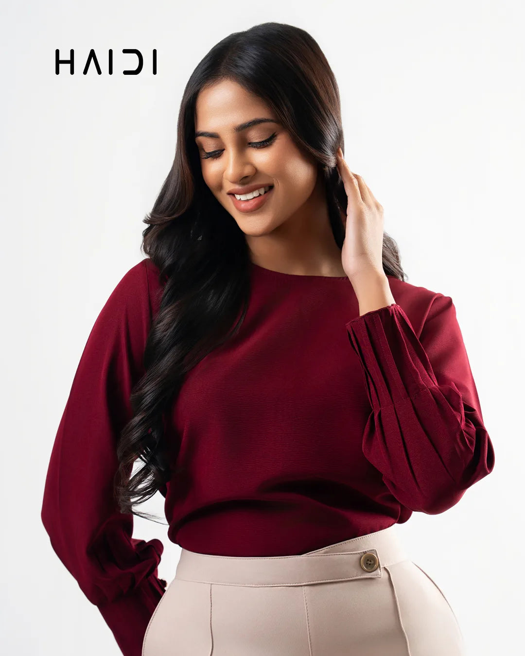 Office Wear Blouse - AB1038 - Maroon