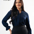 Office wear blouse - AB1623 Navy Blue