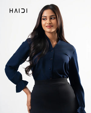 Office wear blouse - AB1623 Navy Blue