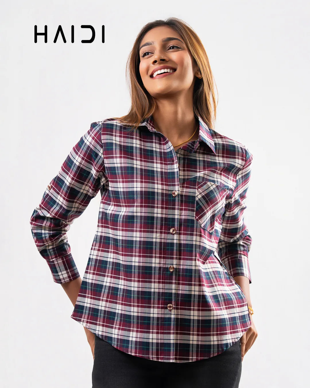 Check Shirt - KB0019 - Maroon