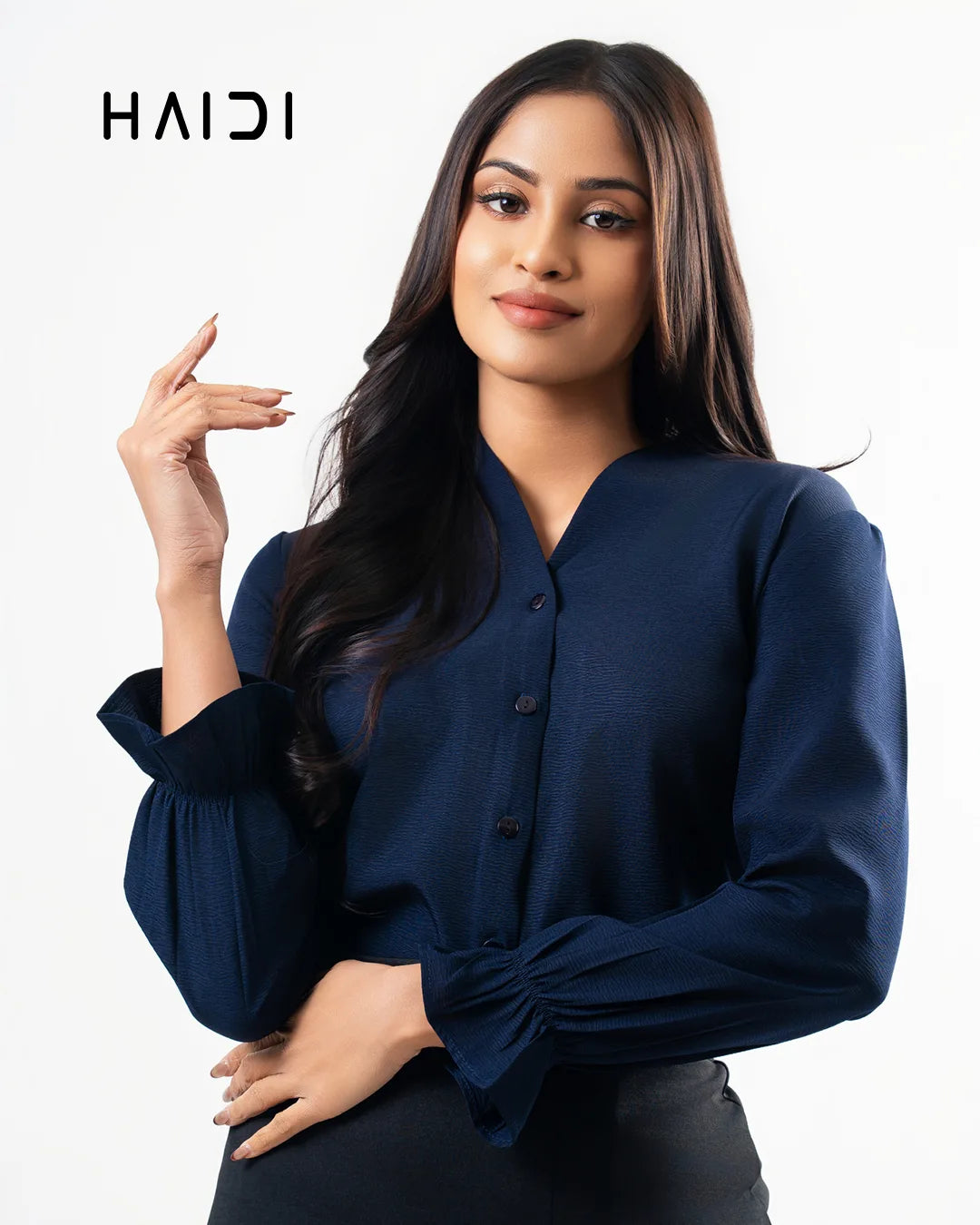 Office wear blouse - AB1623 Navy Blue