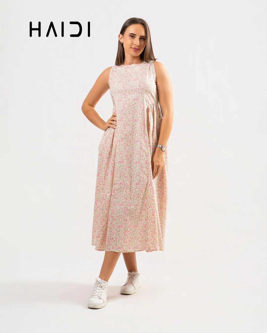 Midi Dress - KB0020 AOP W