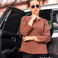 Office Wear Blouse – AB1038 - BROWN