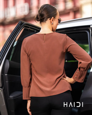 Office Wear Blouse – AB1038 - BROWN