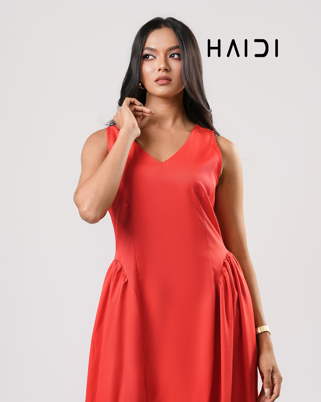 Midi Dress - KB0020A - Red