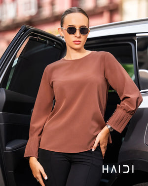 Office Wear Blouse – AB1038 - BROWN