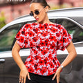 Peplum Top - KB0025 - Red Floral