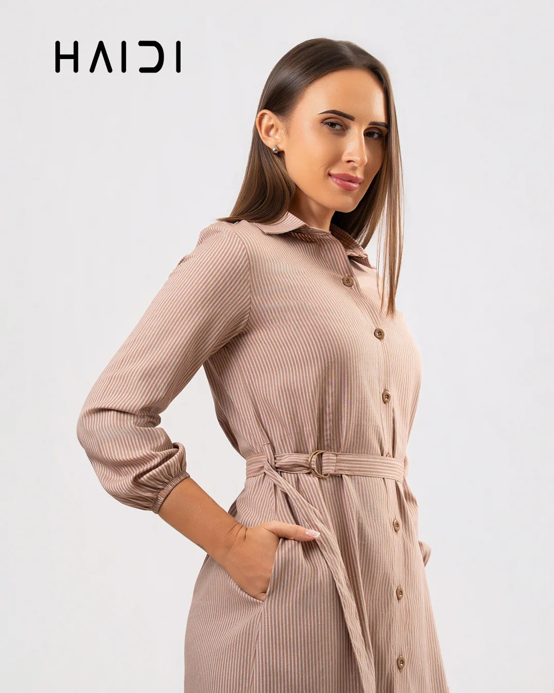 Midi Dress - KB0007 STRIPE BR