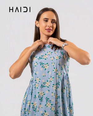 Midi Dress - KB0020 GINGHAM W