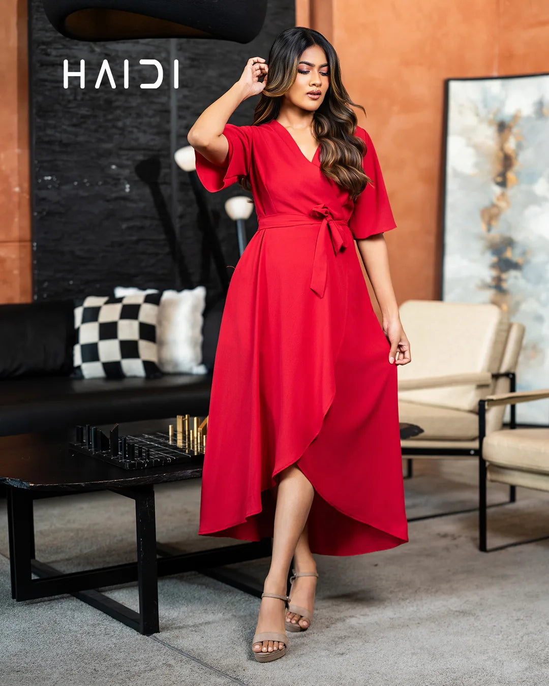 Tail Dress - AB1586 - RED
