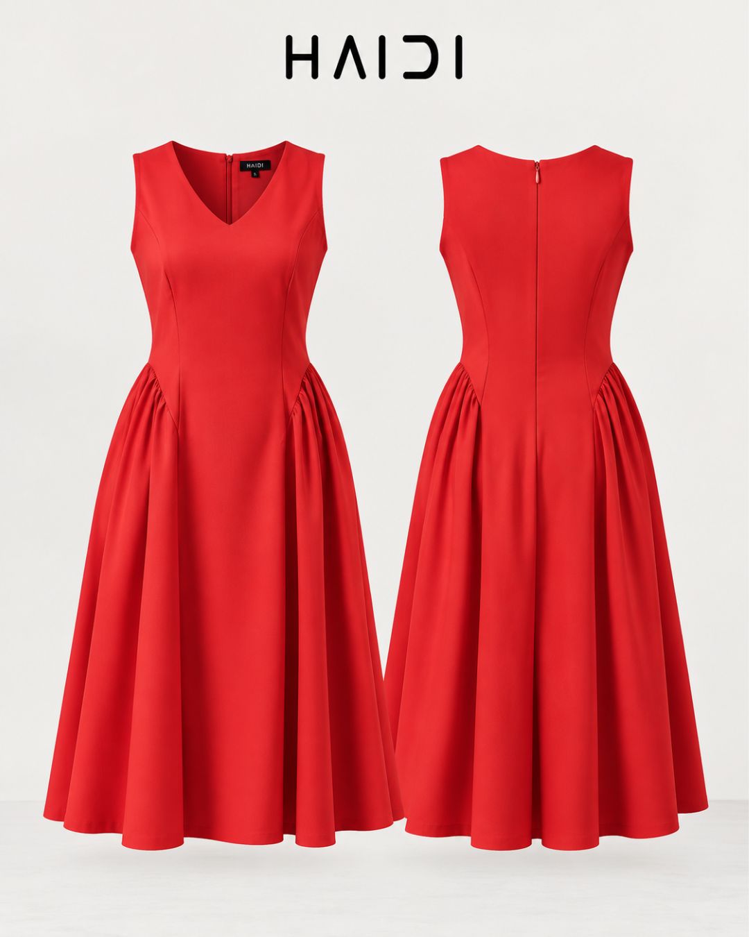 Midi Dress - KB0020A - Red