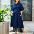 Midi Dress - KB0023 - Navy