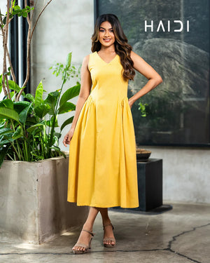 Midi Dress - KB0020A - YELLOW