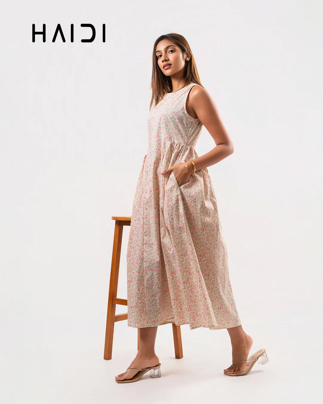Midi Dress - KB0020 AOP W
