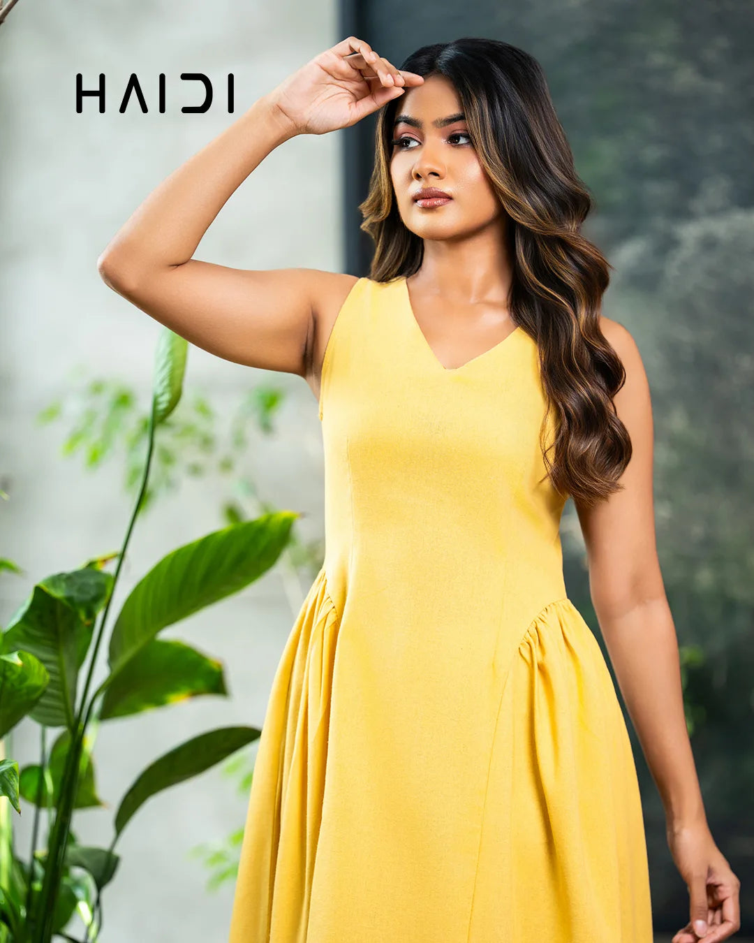 Midi Dress - KB0020A - YELLOW