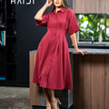 Midi Dress - KB0023 - MAROON