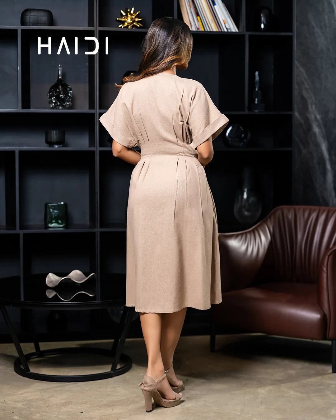 Midi Dress - KB0024 - BEIGE
