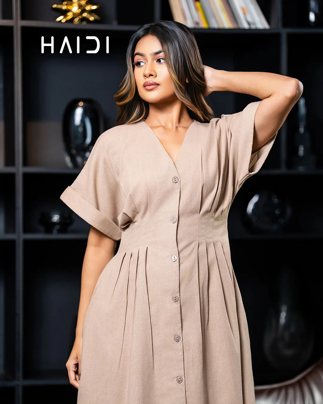 Midi Dress - KB0024 - BEIGE