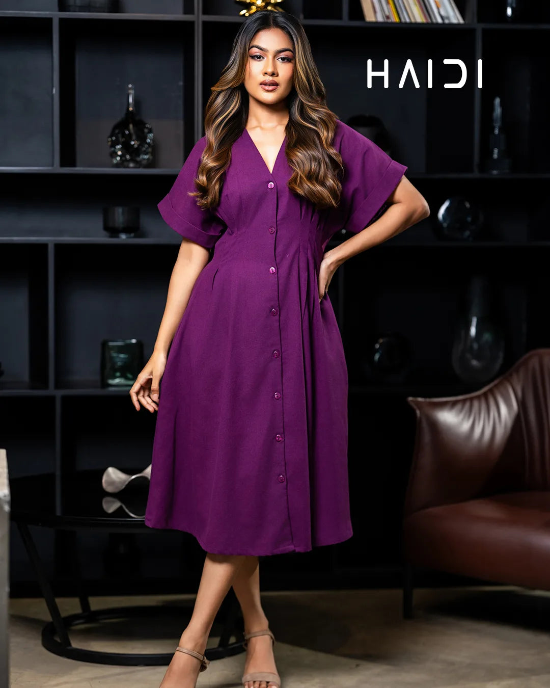 Midi Dress - KB0024 - PURPLE
