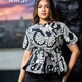 Peplum top - AB1165 - Black