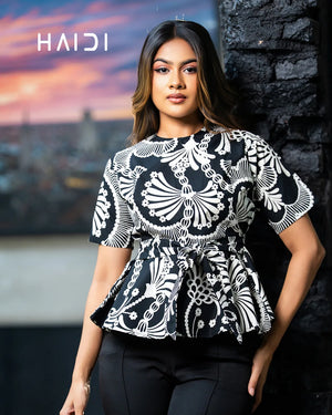 Peplum top - AB1165 - Black
