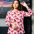 Office Wear Blouse – AB1038 - AOP RED
