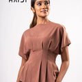 Peplum Top - KB0025 - Brown