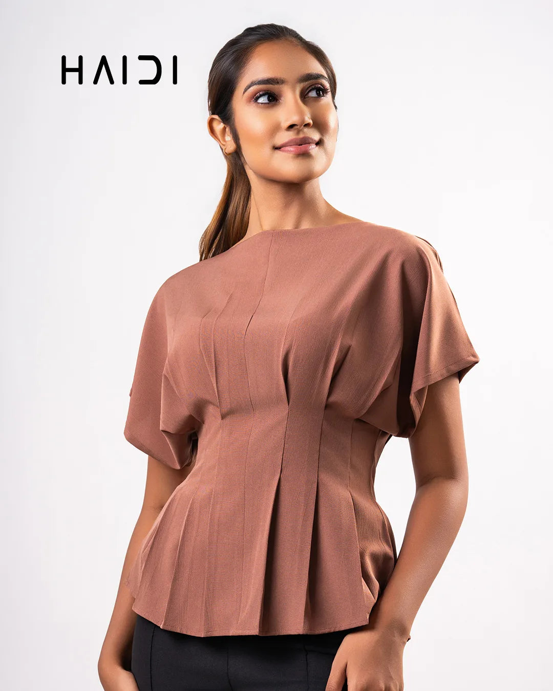 Peplum Top - KB0025 - Brown