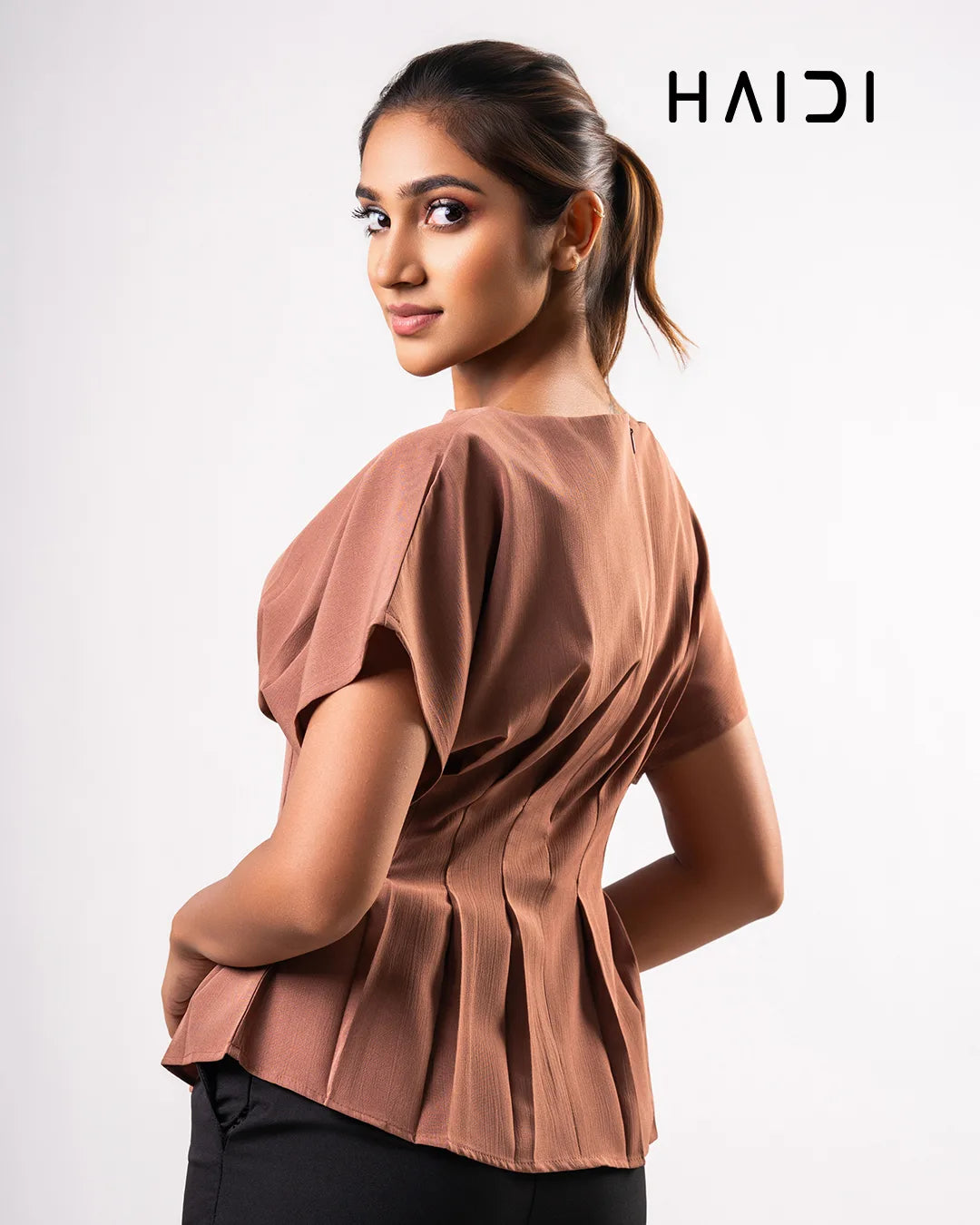 Peplum Top - KB0025 - Brown
