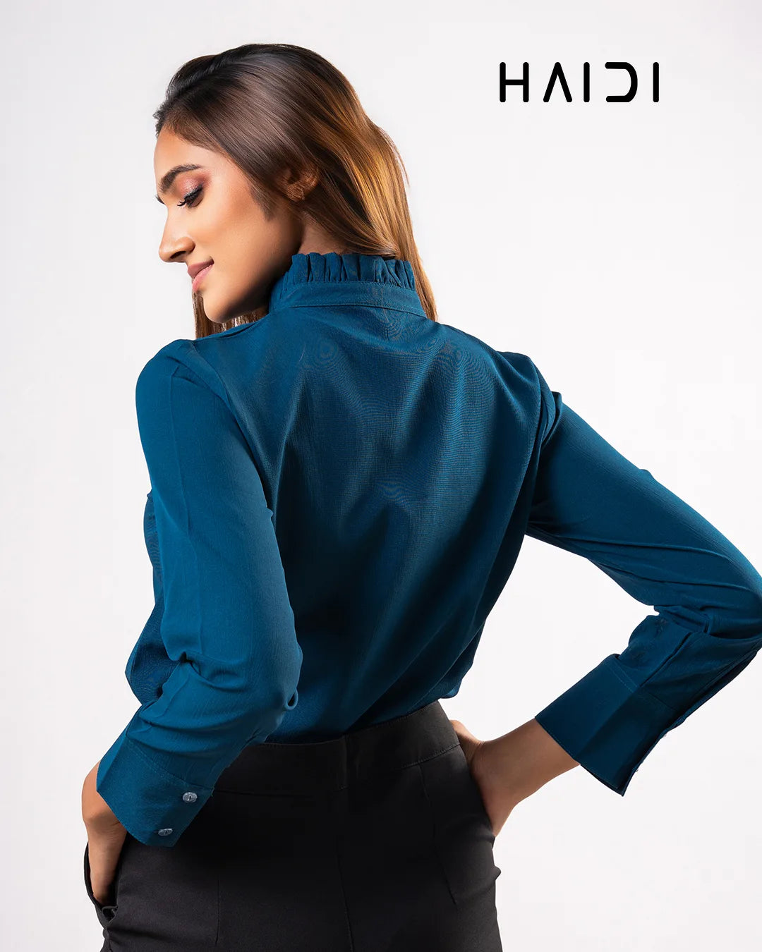 Office Wear Blouse – AB1051 - Peacock blue