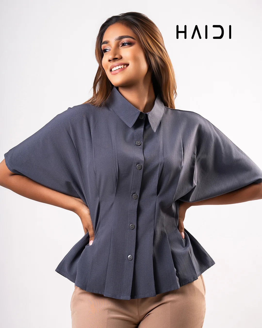 Peplum Top - KB0027 - Ash