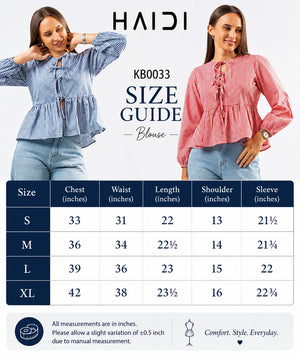 KB0033 - Gingham Blue Top