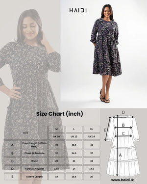 Midi Dress - AB1406 Floral O
