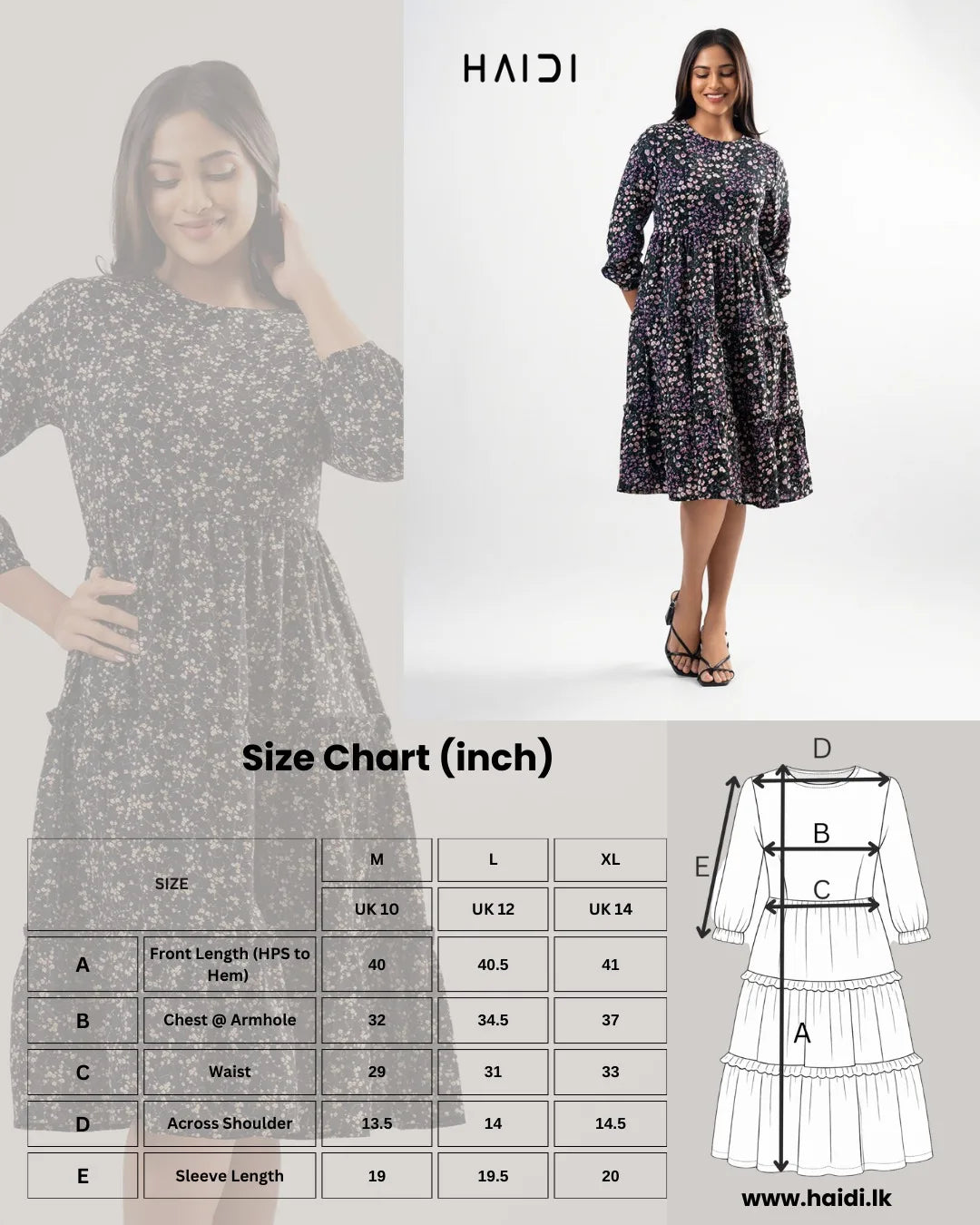 Midi Dress - AB1406 Floral R