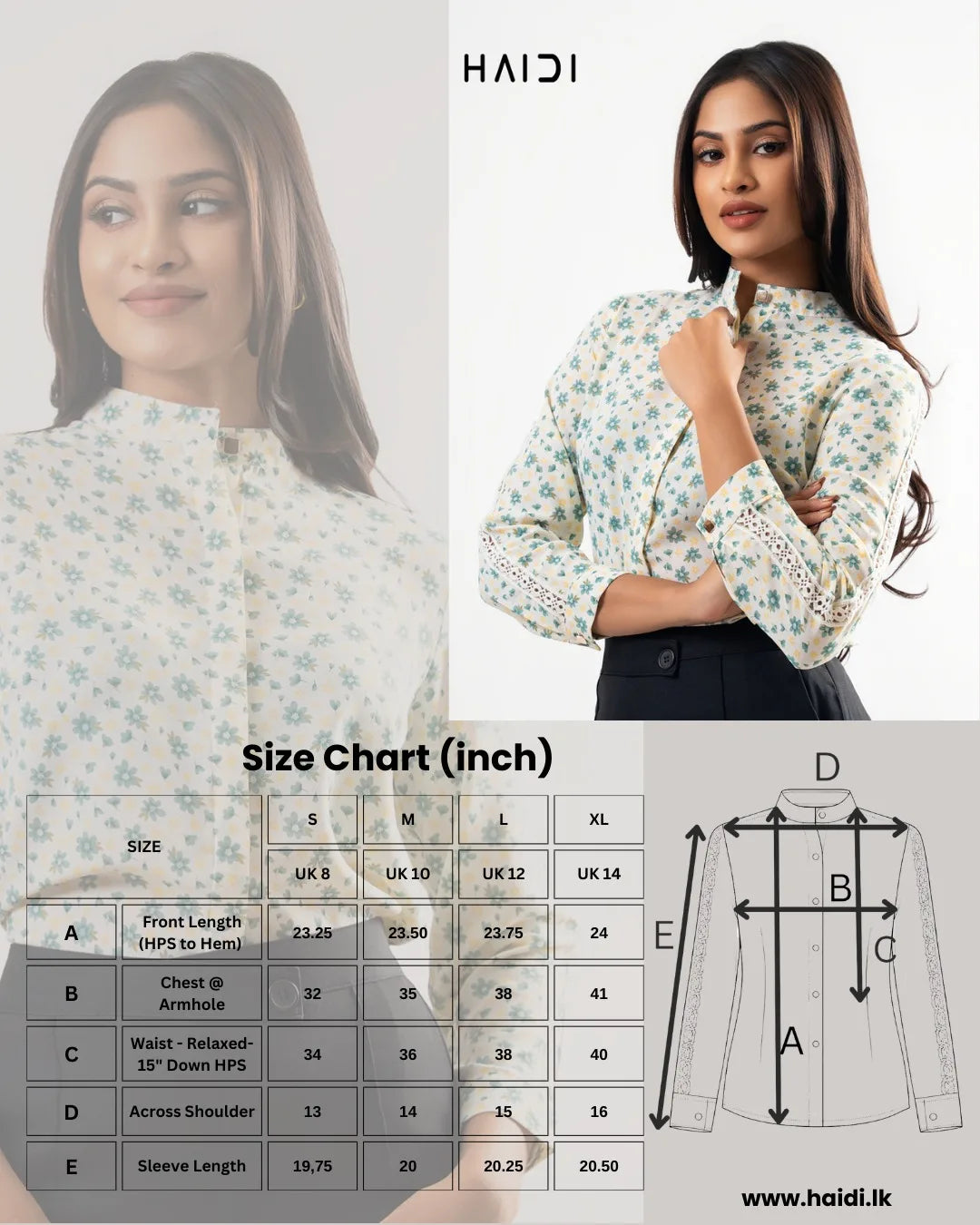 Office wear blouse - KB0011 - Floral Y