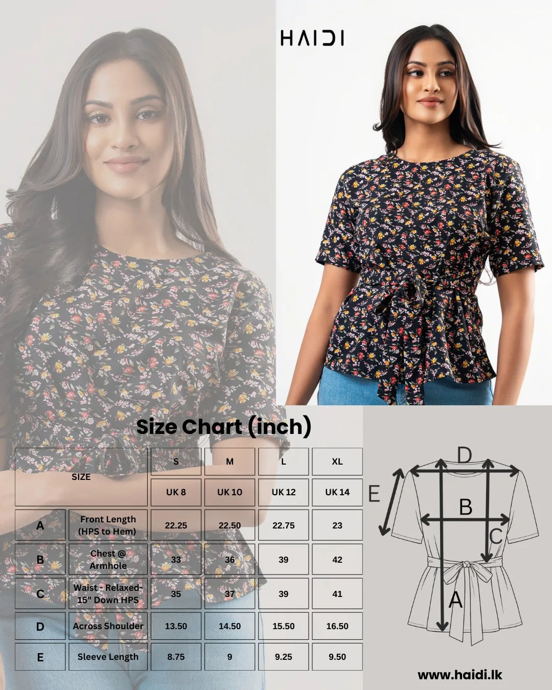 Peplum Top - AB1264 - Floral B