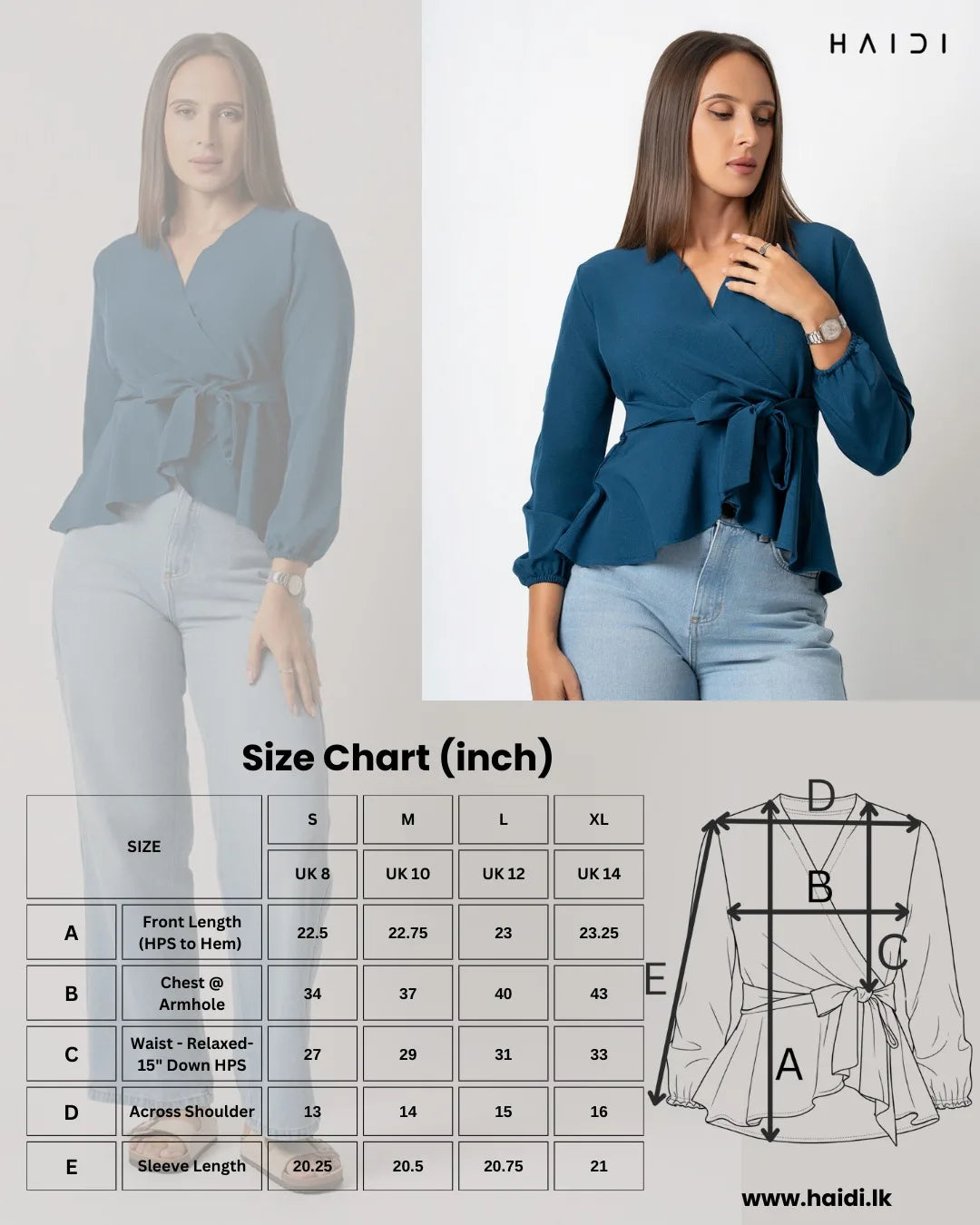 Peplum top - AB1072 Green
