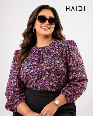 KB0004 - PLUS SIZE BLOUSES - Purple navy