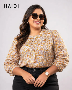 KB0004 - PLUS SIZE BLOUSES - Orange brown