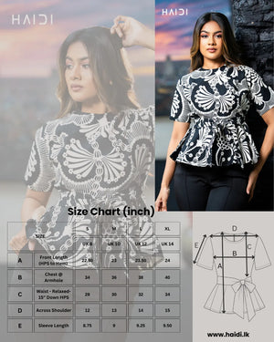 Peplum top - AB1165 - Black