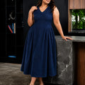 Midi Dress - KB0020A - Navy Blue