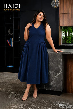 Midi Dress - KB0020A - Navy Blue