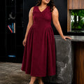 Midi Dress - KB0020A - Maroon
