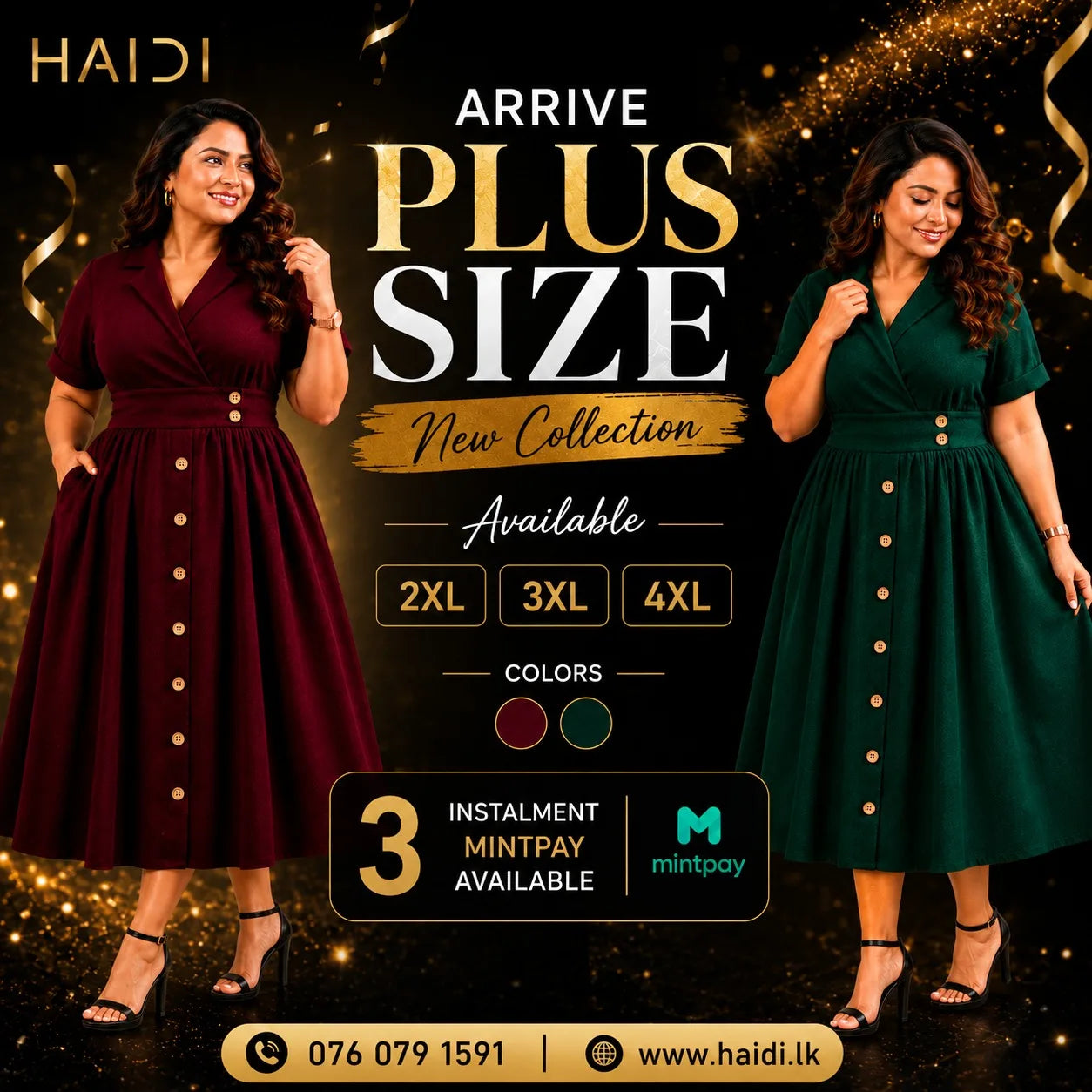 Midi Dress - KB0022 Maroon