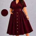 Midi Dress - KB0022 Maroon