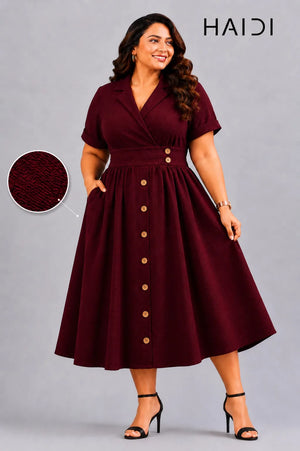 Midi Dress - KB0022 Maroon
