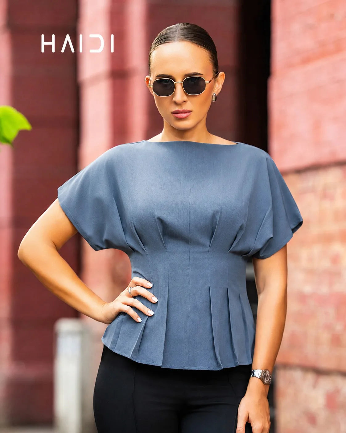 Peplum Top - KB0025 - Ash