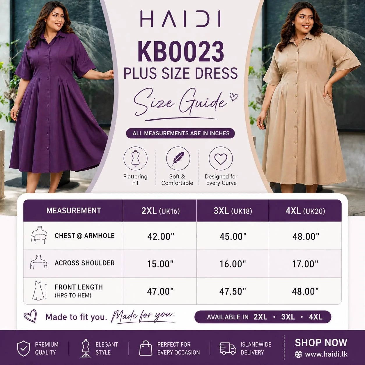 Midi Dress - KB0023 Plus