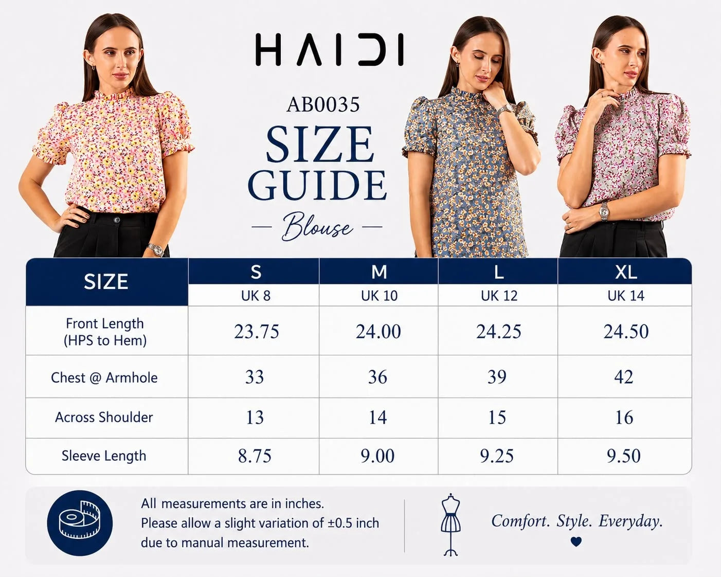 Office wear blouse - AB 1535 - Floral